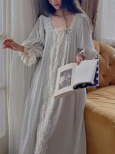 Top On Sale Product Recommendations!;Women Pure Cotton French Fairy Pajama Nightdress Vintage Princess Loose Long Sleeve Spring Autumn Victorian Nightgowns Sleepwear;Original price: JPY 7753;Now price: JPY 5427;Click&Buy: https://s.click.aliexpress.com/e/_Exbqz0t